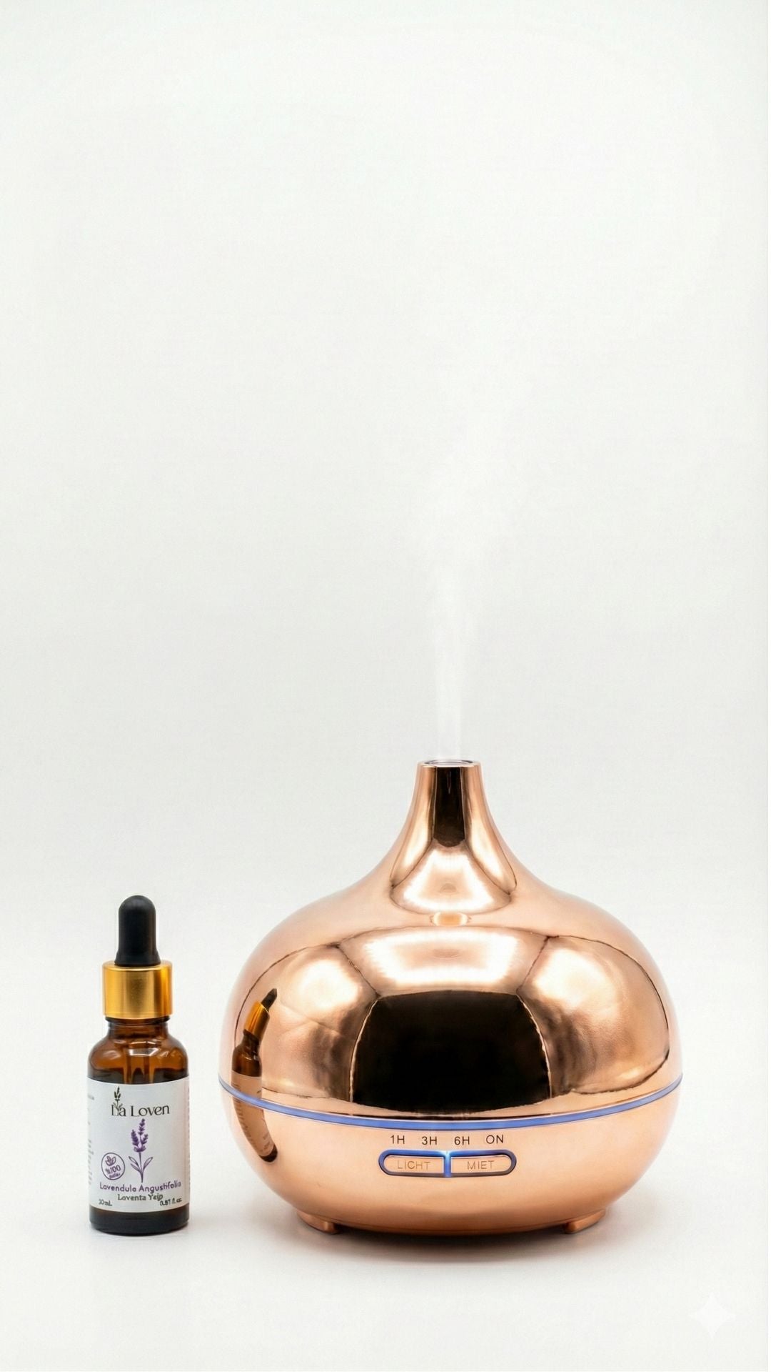 Laloven Golden Aura: Gold Tasarım Lamba ve Saf Lavanta Yağı İkilisi