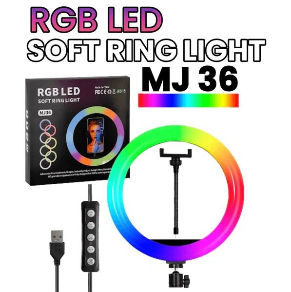 La Loven "Studio Plus" 14 İnç Geniş RGB Ring Light & Tripod Seti (Yüksek Işık Gücü)
