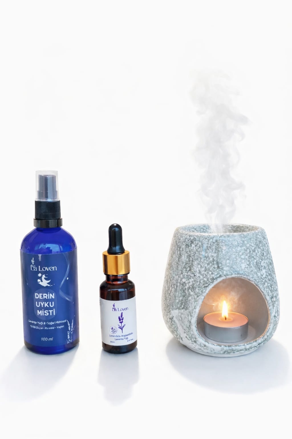 La Loven "Mystic Sleep" (Mistik Uyku) Ritüeli: Desenli Buhurdanlık & Aromaterapi Seti