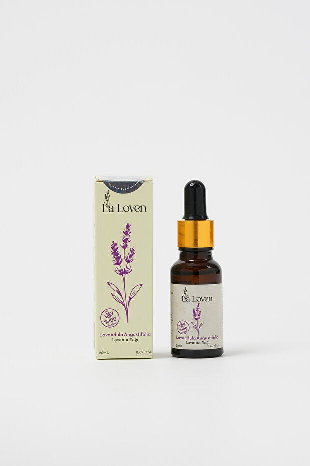 Meditasyon İkilisi | Lavanta Yağı 20 ml ve Düz Renkli Buhurdanlık + 1 Adet Tealight Mum | %100 Doğal