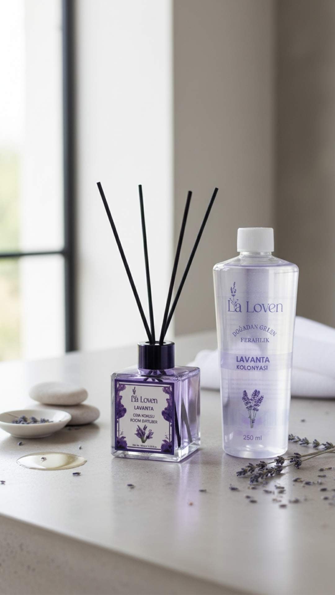 Lavanta Ferahlık Seti – Oda Kokusu + 250 ml Kolonya