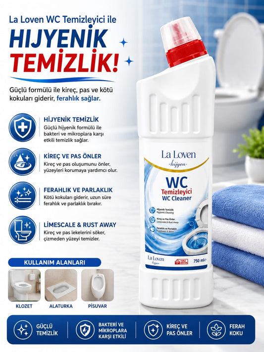 WC Temizleyici 750 ML – Güçlü Hijyen ve Etkili Temizlik