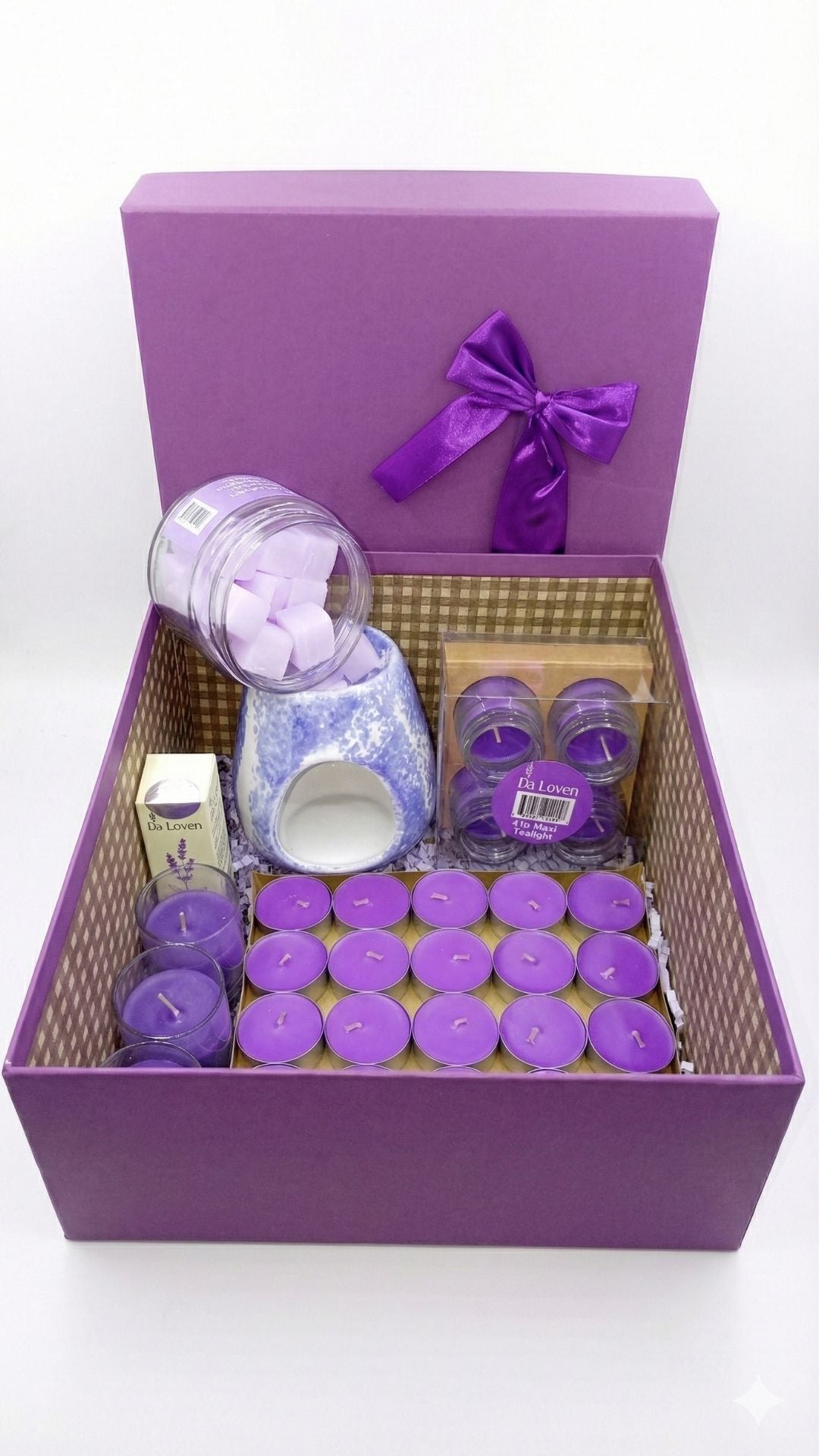 Koku ve Işık Terapisi Seti (22 Mum, Buhurdanlık ve Lavanta Yağı)