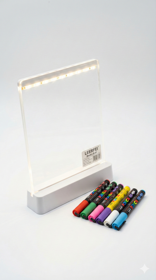 Sihirli Çizim Atölyesi: LED Aydınlatmalı Kopya Tableti ve Boya Kalemi Seti