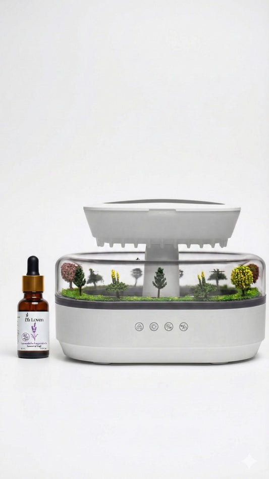 Laloven White Forest: 3 Boyutlu Orman Manzaralı Akvaryum Difüzör & Saf Lavanta Yağı