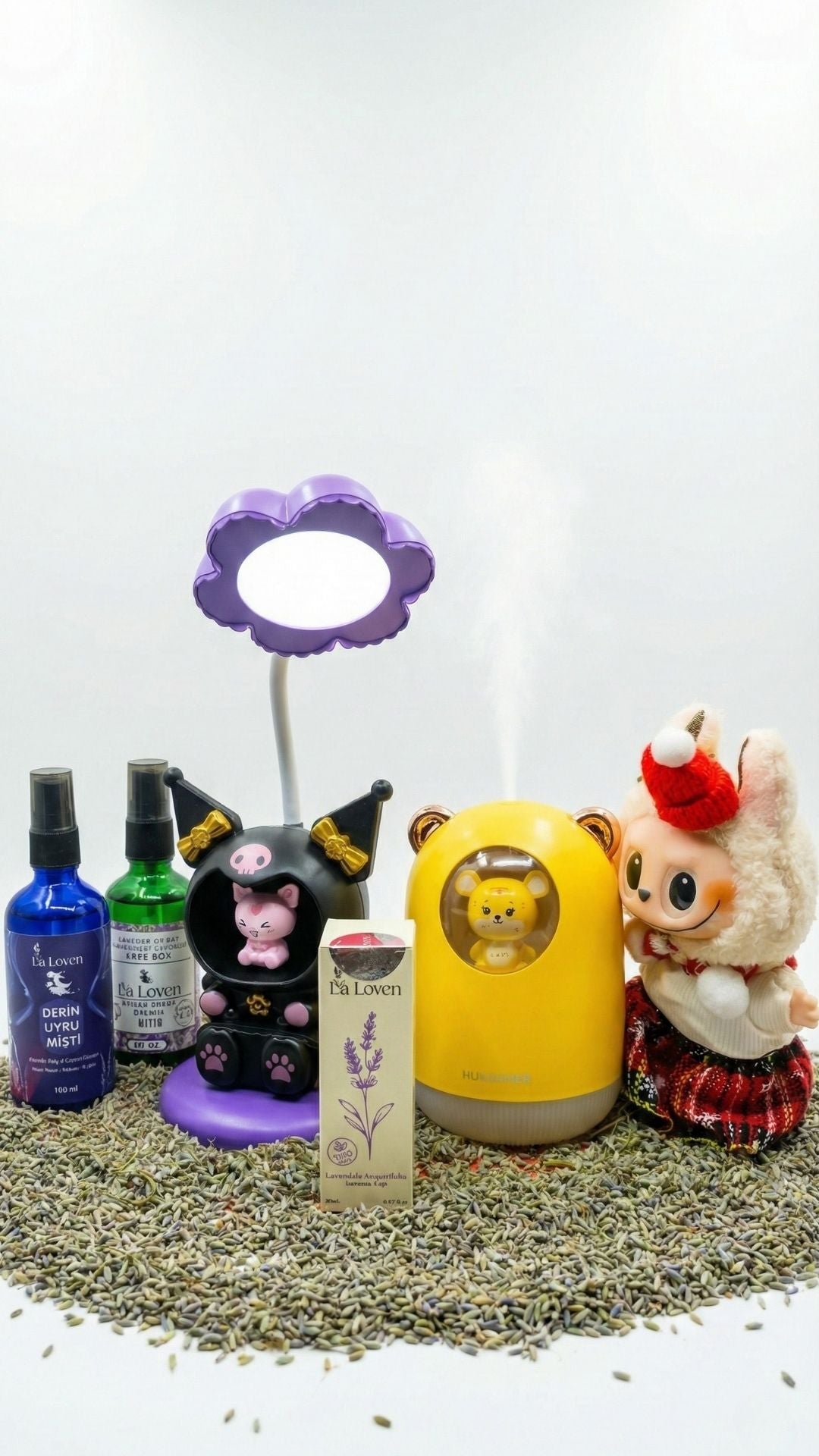 Labubu & Papatya Uyku Arkadaşım Seti – Gece Lambası, Peluş ve Rahatlatıcı Bakım Paketi