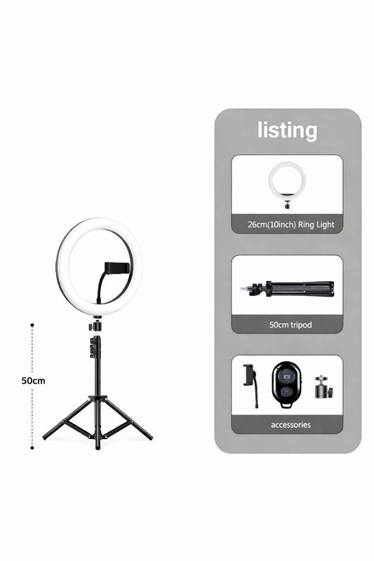 La Loven Studio Master: 10 İnç RGB Ring Light & Tripod Seti (Profesyonel Çekim Işığı)