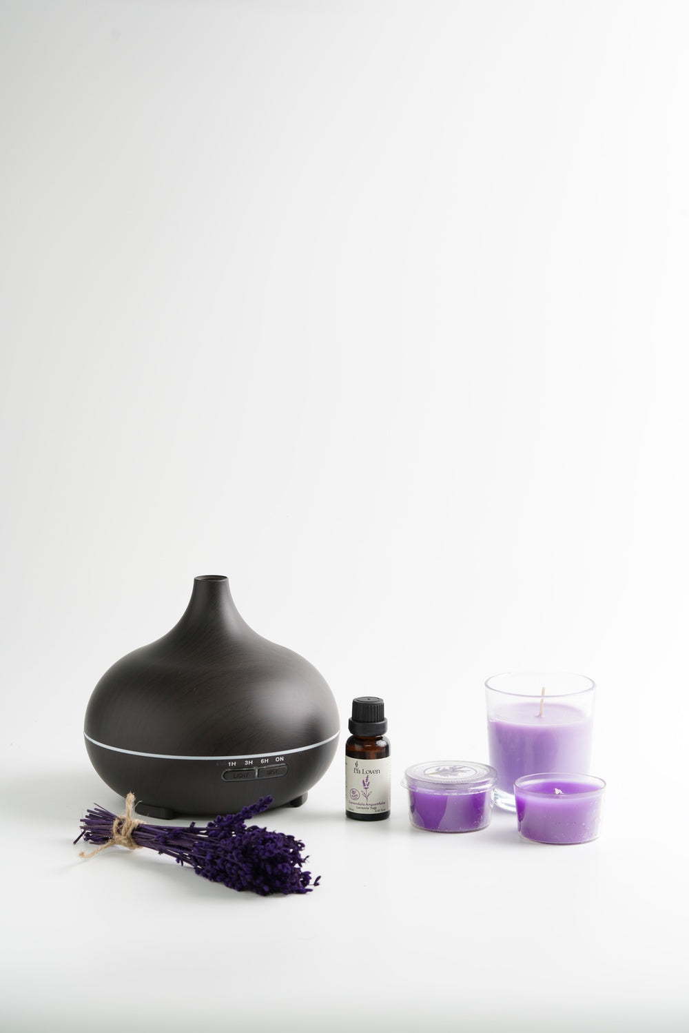 Saf Lavanta Yağı 20 ml ve Hava Nemlendirici 550 ml - Aromaterapi Seti - Mum Hediye Seti