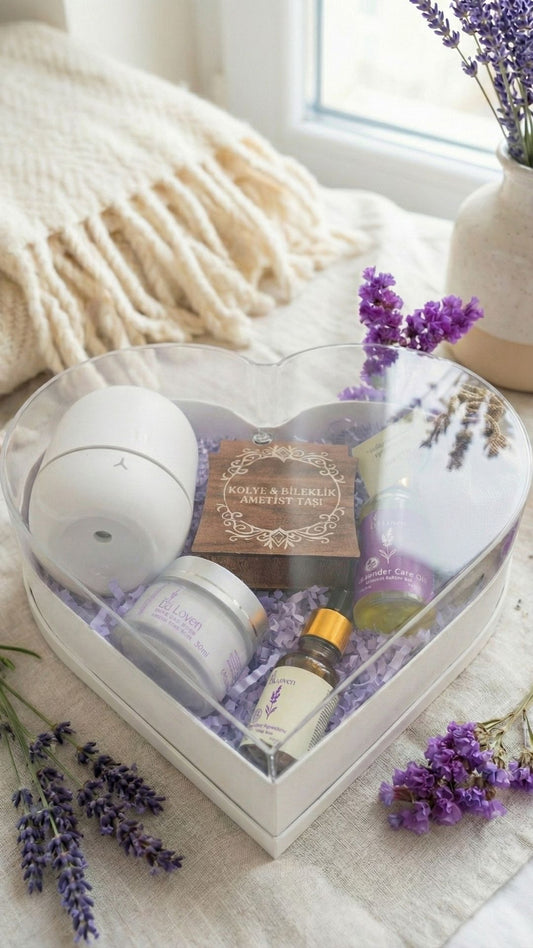 Beyaz Aura Wellness Seti – Humidifier + Bakım Ürünleri + Ametist Takım
