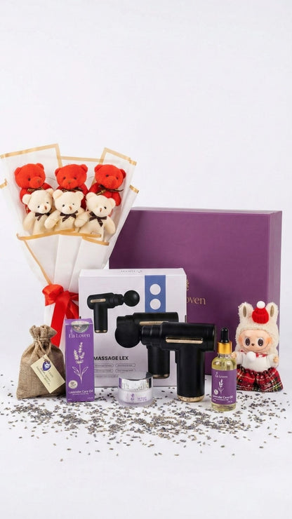 Ultra Lüks Koleksiyon Seti (Labubu, 6'lı Peluş, Masaj Aleti ve Tam Bakım)