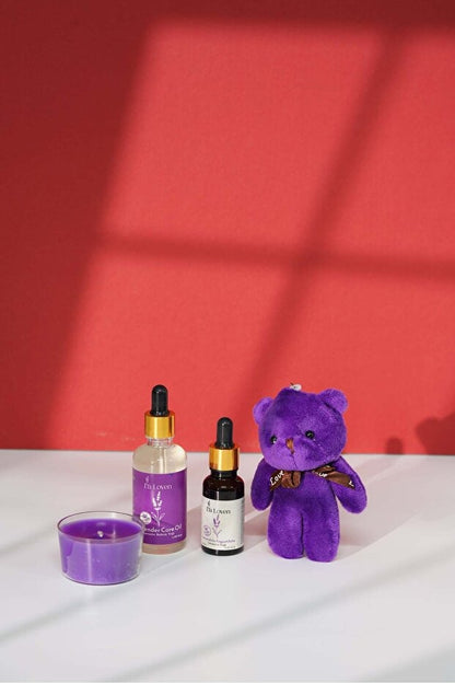Lavanta Yağ Seti – Lavanta Yağı 20 ml, Lavanta Bakım Yağı 50 ml, Kokulu Mum