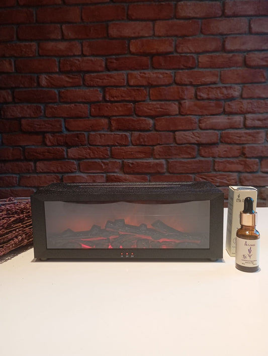 Odun Şömine Difüzör & Lavanta Yağı Seti (Rustik Ateş Hologramı)