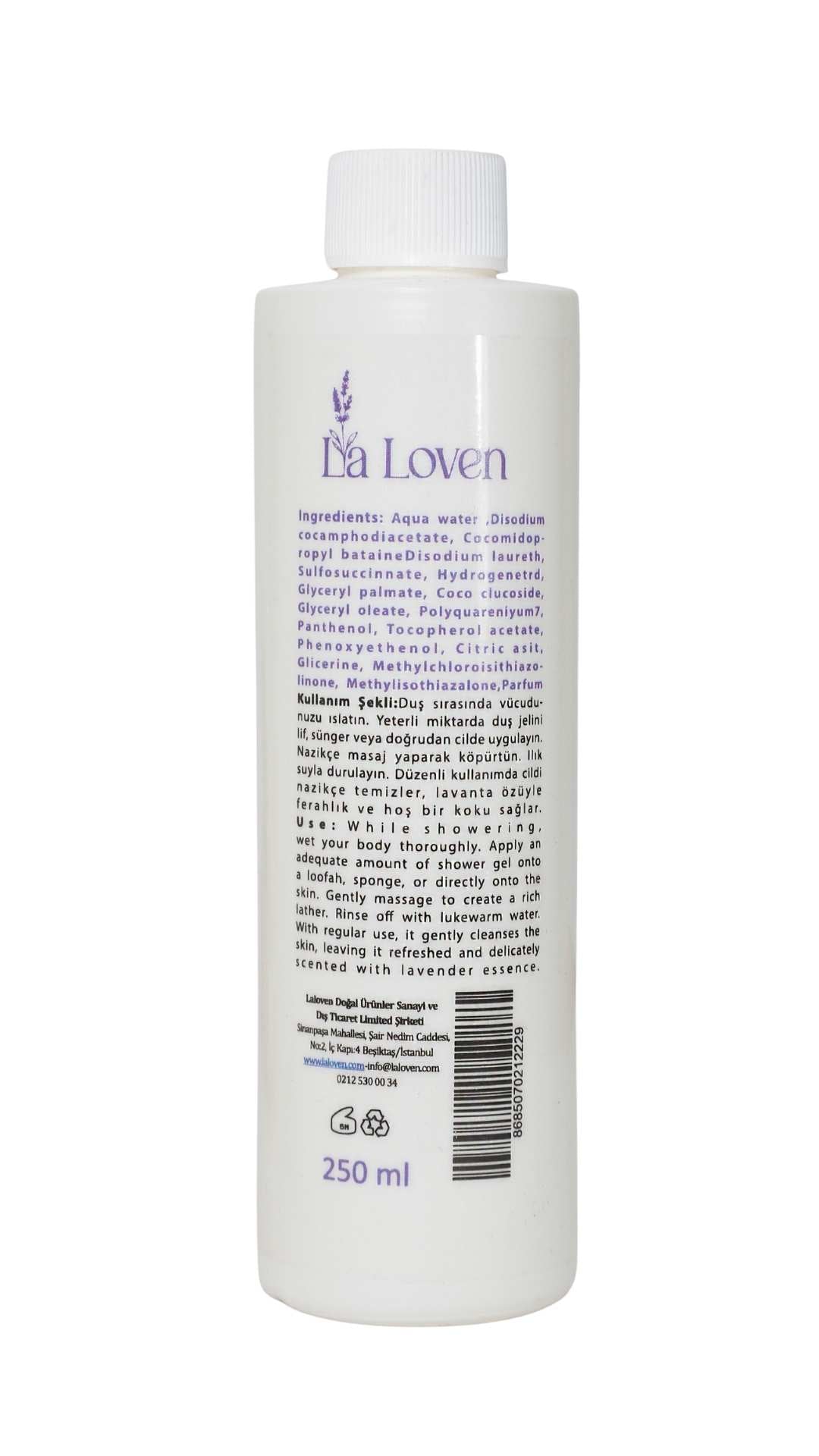Lavanta Duş Jeli – E Vitaminli & Hassas Ciltlere Özel - 250 ml