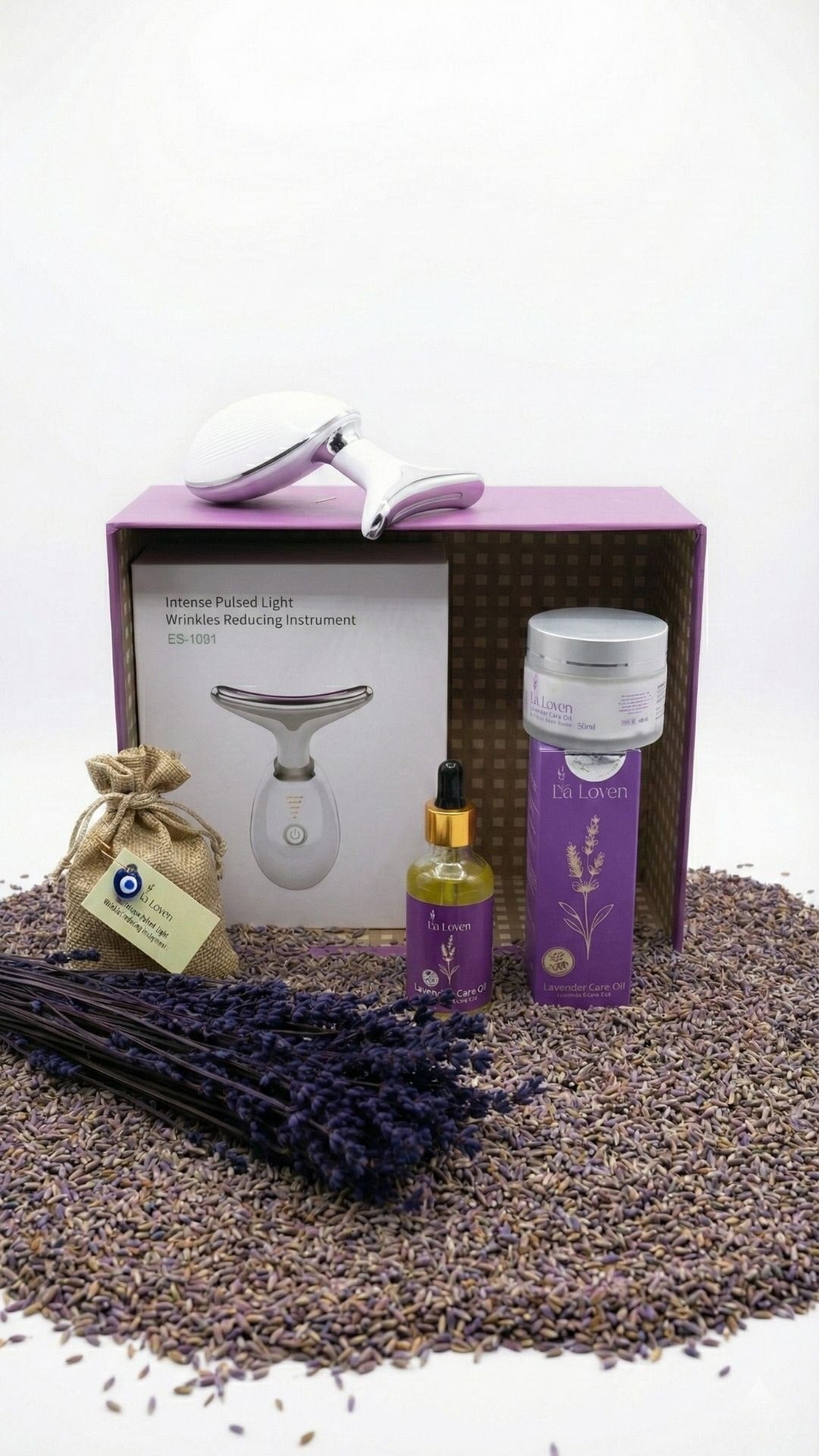 Cilt Canlandırıcı Masaj Seti (Masaj Aleti & Lavanta Bakım Üçlüsü)