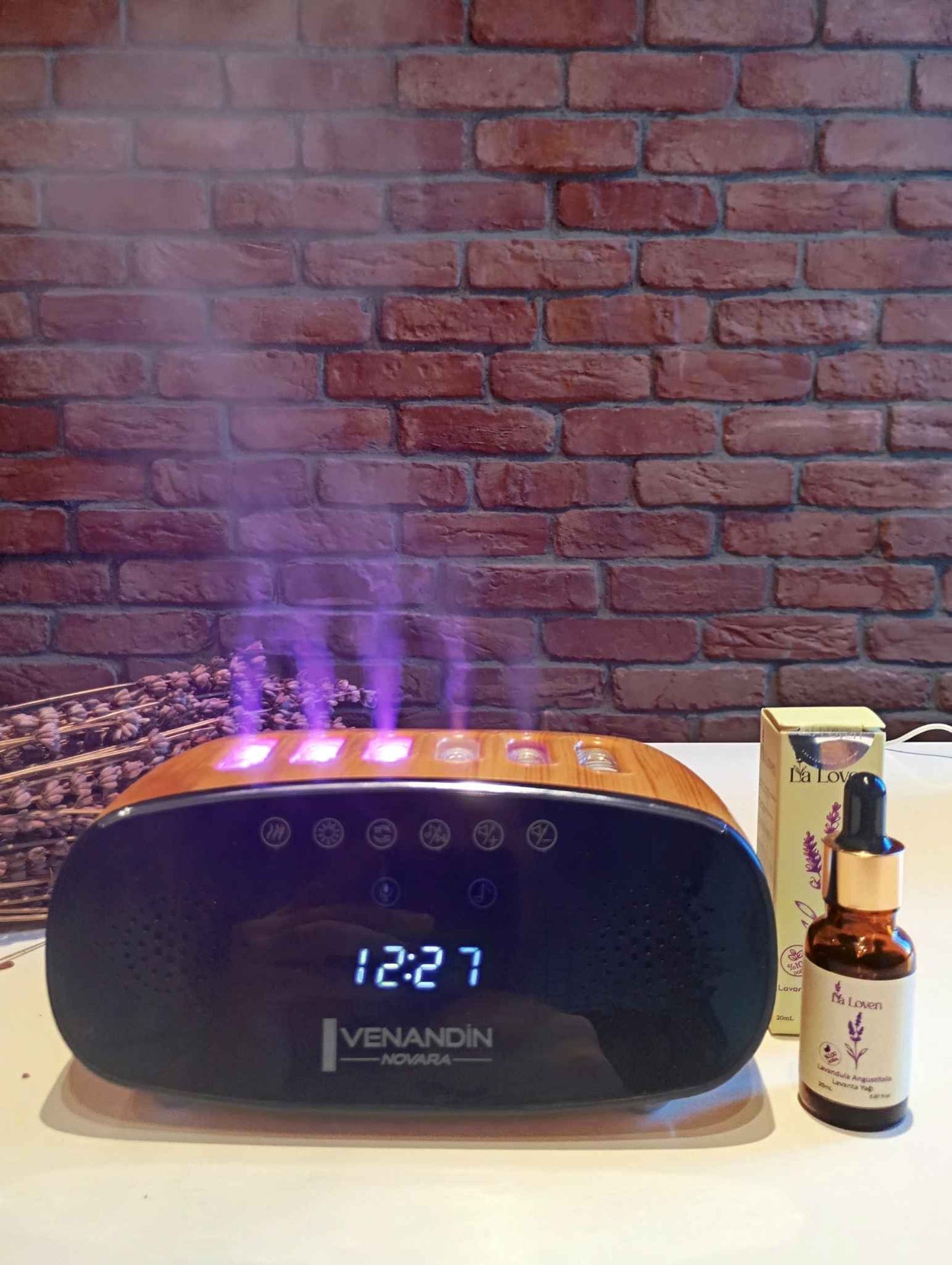 Akıllı Müzikli Difüzör Seti (Bluetooth, Işık ve Lavanta Terapi)