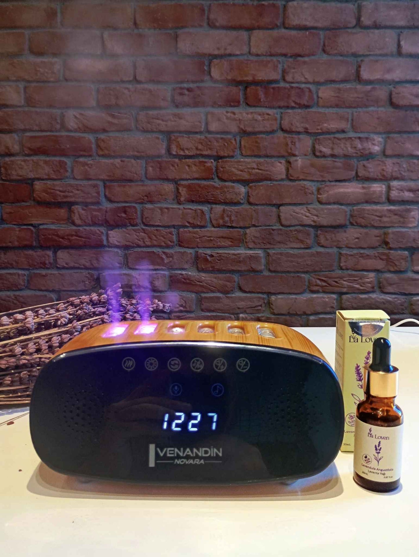 Akıllı Müzikli Difüzör Seti (Bluetooth, Işık ve Lavanta Terapi)