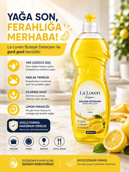 Limonlu Bulaşık Deterjanı 650 ML – Güçlü Temizlik ve Ferah Etki