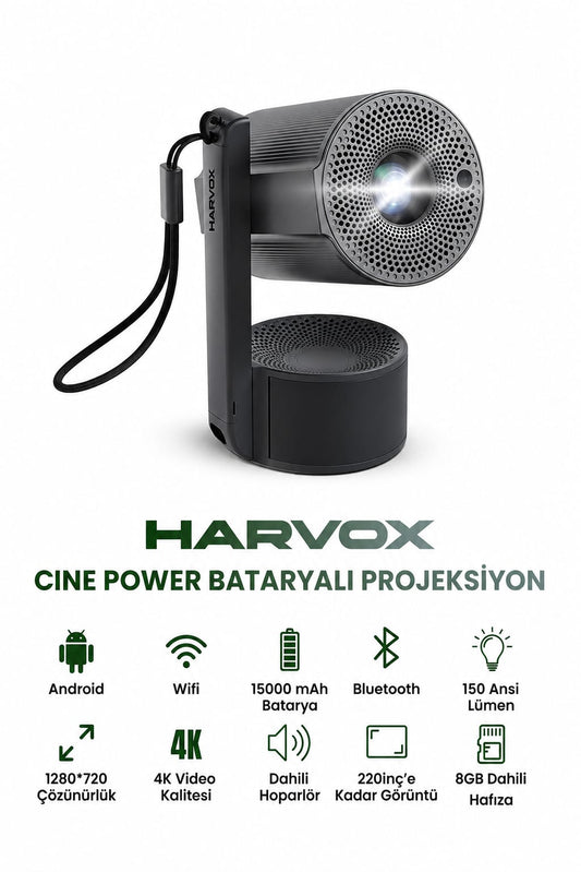 Harvox Cine Power Bataryalı Projeksiyon – Sinema Keyfi Her Yerde
