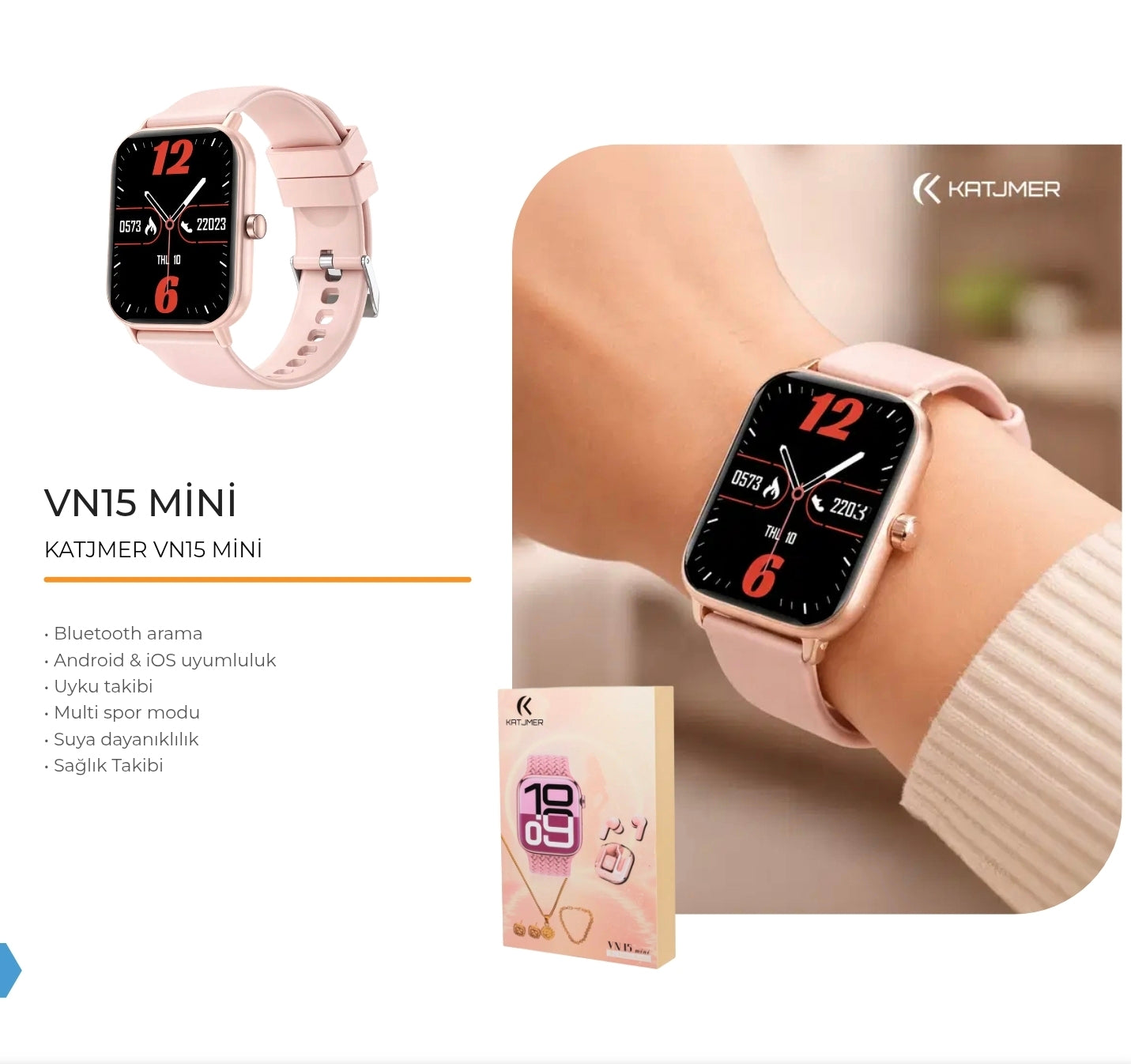 Venandin VN15 Mini Akıllı Saat – Kompakt Tasarım, Akıllı Özellikler