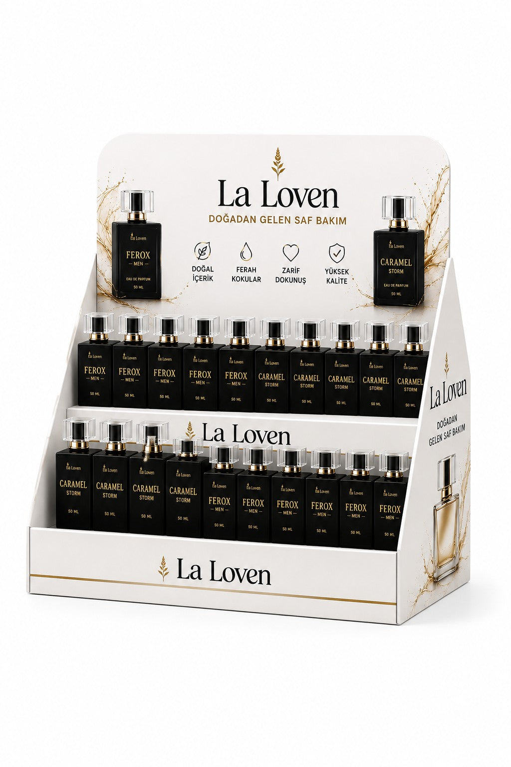 LALOVEN 24 ADET KARIŞIK PARFÜM + KASA ÖNÜ STANT