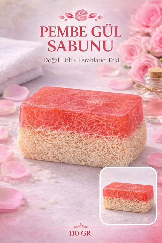 Pembe Gül Özlü Doğal Sabun