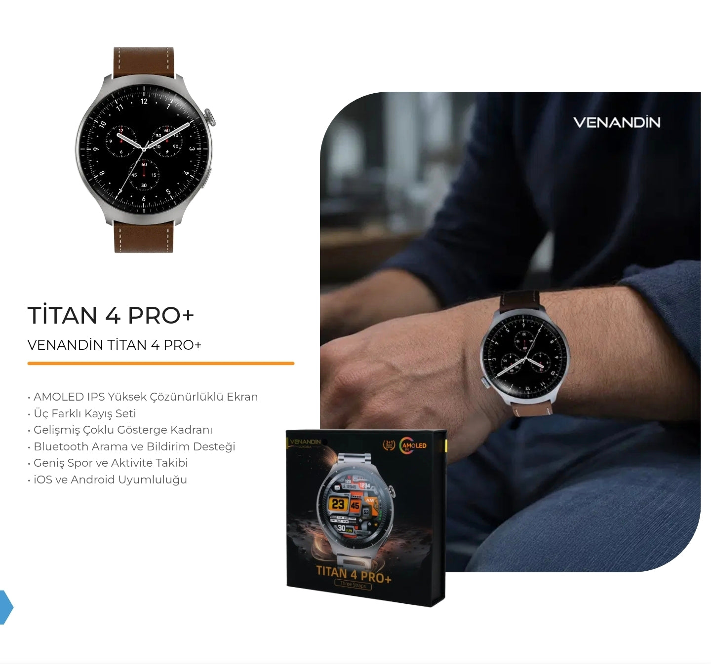 Venandin Titan 4 Pro+ Akıllı Saat – Premium Tasarım, Gelişmiş Teknoloji