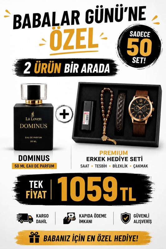 LaLoven Dominus 50 ML Erkek Parfümü + Premium Erkek Hediye Seti