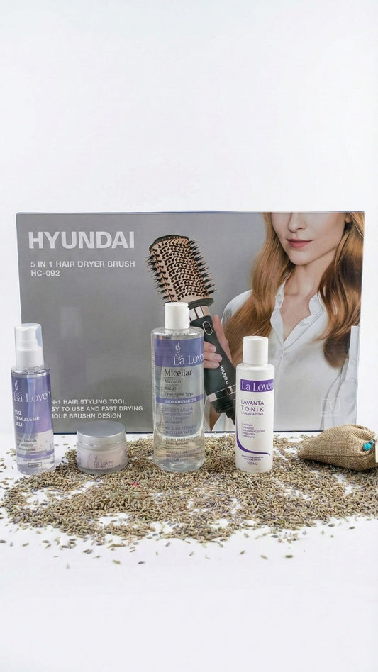 Glow Up Paketi: Hyundai Saç Şekillendirici Fırça + 5 Parça Cilt Bakım Seti
