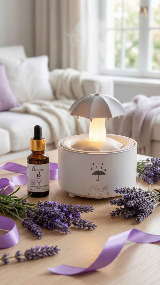 Şemsiye Difüzör & Saf Lavanta Yağı Aromaterapi Seti (Ultra Sessiz)